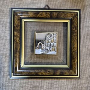 Jewish Art 925 Sterling Silver & Wood Made In ISRAEL "Wailing Wall" (Kotel)